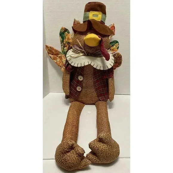 Turkey Plush‎ Thanksgiving Shelf Sitter Large 17” High Fall Harvest Decoration - Picture 1 of 5